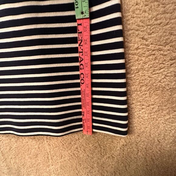 Elizabeth McKay De Jour Dress in Navy Striped Sz 6 Nautical Prep Resortwear - Picture 12 of 14
